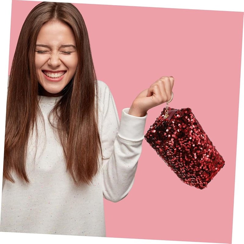 Large Capacity Sequin Makeup Bag Portable Travel Toiletry Organizer For Women - Image 2
